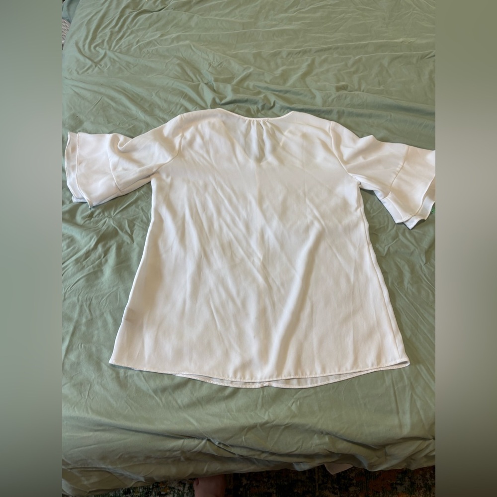 Valerie Stevens, Women’s 3/4 Sleeve Blouse, white, Size Small - Picture 9 of 10